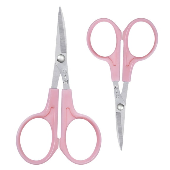 MUSEYA Pink Curved Sewing Scissors with Pointed Tip for DIY Craft Thread Cutting Needlework 4 5 Inch and 3