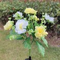 thumbnail image 2 of Naiovety Luces de flores con energía solar Patio Jardín Luz de piso al aire libre Luz solar de hierba rosa al aire libre Iluminación y accesorios Amarillo blanco, 2 of 6