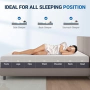 Avenco Queen Memory Foam Mattress, 12 Inch Medium Firm Mattress - White/gray