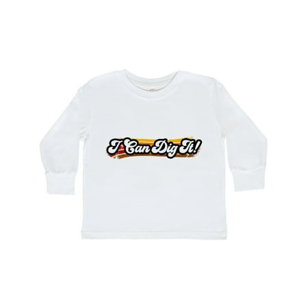 

Inktastic I Can Dig It! on Retro Stripe Gift Toddler Boy or Toddler Girl Long Sleeve T-Shirt