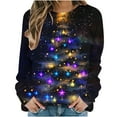 thumbnail image 5 of ClodeEU Women's Shining Christmas Tree Print Shirts,Casual Long Sleeve Round Neck Top,Loose Fit Trendy Clothes Multicolor 08,Womens Plus L, 5 of 6