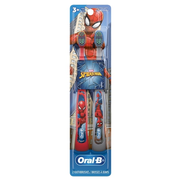 Oral-B Kid's Manual Toothbrush featuring Marvel's Spiderman, Soft Bristles, for Children and Toddlers 3+