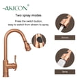 thumbnail image 4 of Copper Pull Out Kitchen Faucet, Single Level Solid Brass Kitchen Sink Faucets with Pull Down Sprayer, 4 of 6