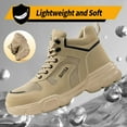 thumbnail image 4 of LAoutun Work Boots for Men Lightweight Steel Toe Shoes Comfortable Construction Work Shoes Beige, 4 of 6