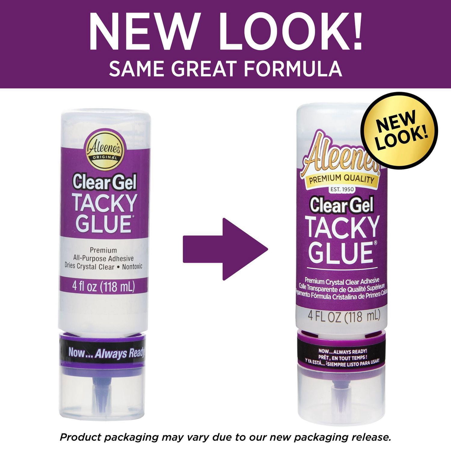 Aleene's ClearGel Tacky Glue Premium All Purpose Adhesive 4 fl. Oz., Glue for Crafts in Always Ready Bottle, Nontoxic, Applies and Dries Clear