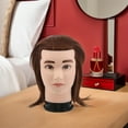 thumbnail image 2 of Raindrops Human Hair Mannequin Head for Barber and Hairdresser Practice in Brown Color, 2 of 7