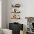 thumbnail image 4 of 12" Deep Floating Shelves for Wall - 12 x 16 inch Book Shelf Bathroom Bedroom Kitchen Living Room Hanging Bookshelf Farmhouse Set of 3, Brown (026-40BN3), 4 of 8