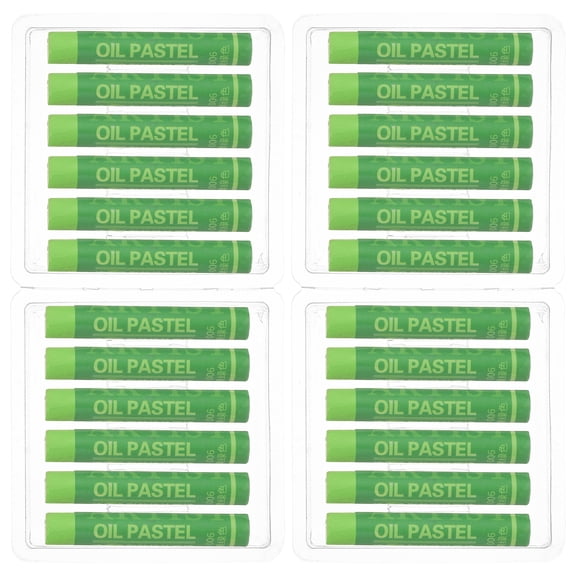Uxcell Yellow Green Oil Pastels, 24Pcs Soft Oil Crayons Creamy Pastels Stick Art Supplies for Art Painting Drawing Blending Graffiti for Drawing Beginners Artists