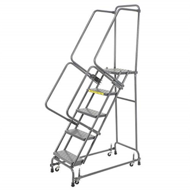 ballymore fsh526p steel standard rolling ladder with spring loaded