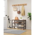 thumbnail image 5 of Kitsure 3-Tier Metal Shoe Rack with Wooden Top, Sturdy Shoe Organizer for Entryway, Bedroom, Closet, 29.0" x 11.4" x 18.4", Rustic Brown, 5 of 8