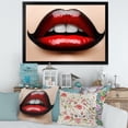 thumbnail image 3 of Designart 'Woman Lips With Red and Black Lipstick' Modern Framed Art Print, 3 of 4