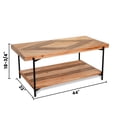 thumbnail image 3 of StoneCreek Solid Fir Wood Coffee Table - Metal Frame, 2-Tier Industrial Farmhouse Table for Living Room/Bedroom/Office, 44" Rectangular Table, 3 of 5