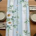 thumbnail image 5 of Table Runners 72 Inches Long Dress Scarves, Daisy Spring Floral Farmhouse Kitchen/Dining Table Runner, Coffee Tablerunners, Eucalyptus Leaves Watercolor Wooden 16x72 Inch, 5 of 9