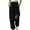 Black, variant on WREESH Womens Sweatpants Fashion Fall Winter Fitness Sport Relaxed Loose Printing Elastic Waist Long Sweatpants Black