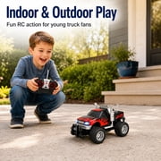 Remote Control Off-Road Racing Truck Toy for Kids, RC Car with Light-Up Front Lights, Big Tires