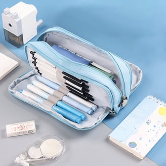 Hukapapa Large Pencil Case, Pencil Pouch With Zipper Compartments Aesthetic Pencil Case Stationery Pouch