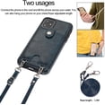 thumbnail image 3 of PU Leather Wallet Case for iPhone 11 Necklace Lanyard Case Cover with Card Holder Adjustable Detachable Anti-Lost Neck Strap for Apple iPhone 11 6.1",Blue, 3 of 17