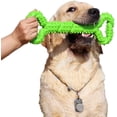 thumbnail image 1 of Verde - Juguete masticable de goma resistente a la corrosión de 33 cm para perros, con forma de hueso y superficie convexa, juguete interactivo resistente para perros pequeños y grandes agresivos (1 u, 1 of 5