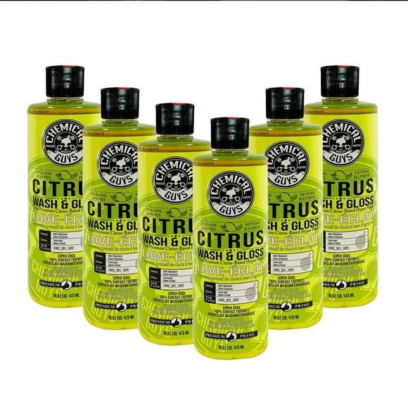 Shampooing auto concentré Chemical Guys Agent de lavage et lustrage aux agrumes 6 Pack