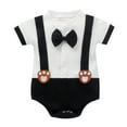 thumbnail image 1 of Toddler Kids Baby Boys Gentleman Outfit Summer Clothes Short Sleeve Romper Jumpsuit Bodysuit, 1 of 5