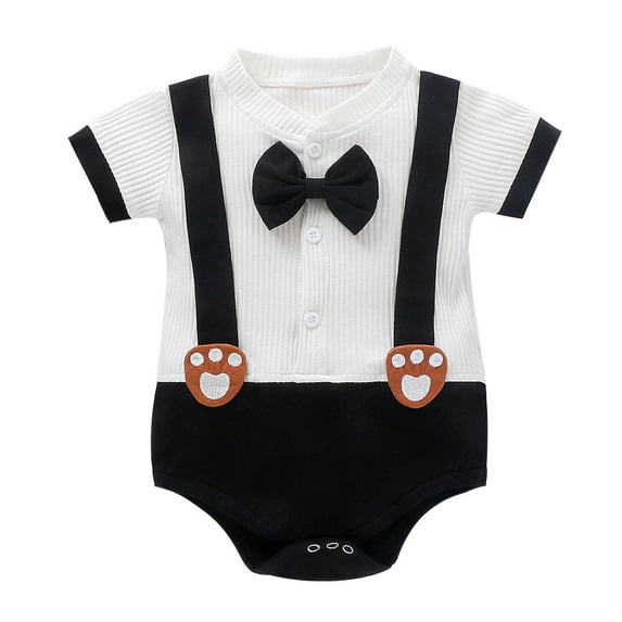 Toddler Kids Baby Boys Gentleman Outfit Summer Clothes Short Sleeve Romper Jumpsuit Bodysuit
