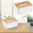 thumbnail image 4 of Wood Tissue Box Cover,Rectangular Tissue Box Cover,Wood Tissue Box Holder,Restaurant Paper Box,Wooden Rectangular Tissue Box Holder For Storage On Bathroom Vanity,Countertop,6.29x4.72x3.54 in, 4 of 7