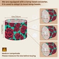 thumbnail image 2 of 2pcs Set Drum Lampshades (13"x 13"x 10"), Vintage Red Roses Turquoise Detailed Linework Fabric Large Replacement Shades for Table, Floor, and Pendant Lamps, Simple Assembly Needed., 2 of 8