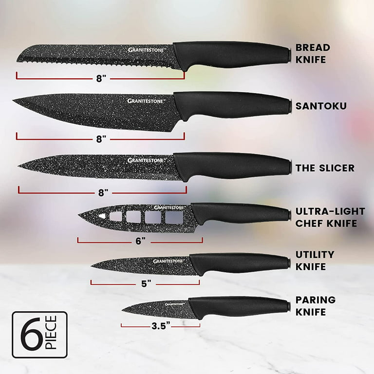 Granitestone Nutriblade 6-Piece Steak Knives with Comfortable Handles,  Stainless Steel Serrated Blades – Dishwasher-safe and Rust-proof Steak  Knife