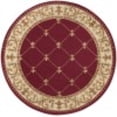 thumbnail image 3 of Sensation Traditional 8' Round Red and Beige Polypropylene Indoor Area Rug, 3 of 7