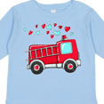 thumbnail image 4 of Inktastic Valentine Fire Truck with Hearts Boys or Girls Long Sleeve Toddler T-Shirt, 4 of 5
