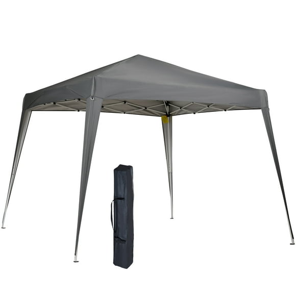 Outsunny 8' x 8' Pop Up Canopy Foldable Outdoor Canopy Tent w/ Bag, Grey