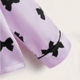 thumbnail image 6 of GYRATEDREAM Girls Satin Pajama Set, Bow Print Long Sleeve Button‑Down Sleepwear, 2‑Piece Kids PJs for 7‑14T, 6 of 8