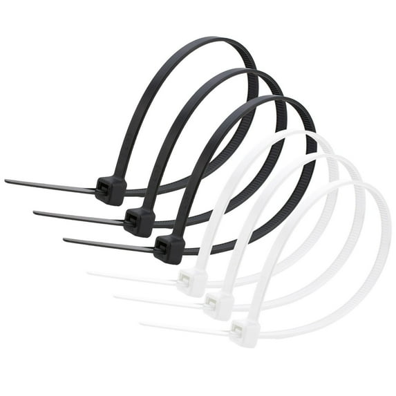 Simple Deluxe 200-Pack 8 inch Self-Locking Versatile Nylon Cable Wire Zip Ties in Black & White