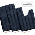 thumbnail image 3 of Clara Clark Chenille Super Absorbent Bath Mat - Extra Soft - Shower and Bath Room - Machine wash dry - Small 17 X 24, Medium 20 X 32, Contour 22 X 19 - Navy, 3 of 10