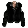 thumbnail image 1 of LOVZFMLL Jackets for Women's Lamb Hair Short Coat New Zipper Motorcycle Style Jacket, 1 of 3