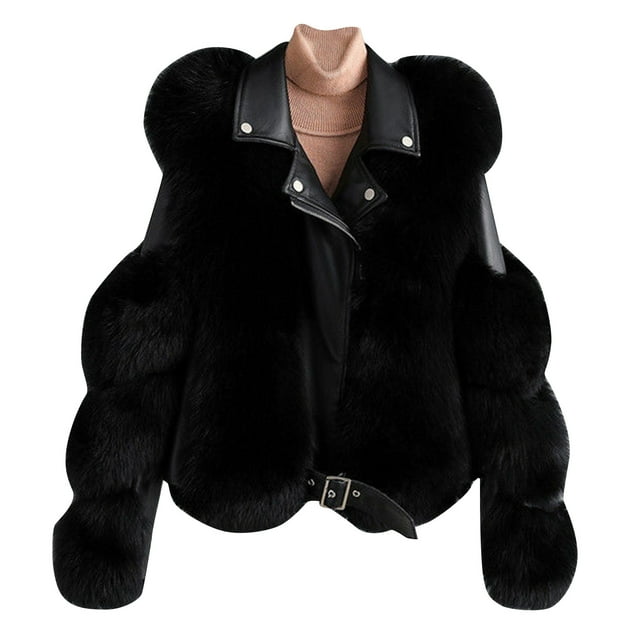LOVZFMLL Jackets for Women's Lamb Hair Short Coat New Zipper Motorcycle Style Jacket