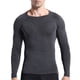 thumbnail image 2 of pstuiky camisas de manga larga para hombre, Camisa deportiva de manga larga raglán con cuello redondo, transpirable y elástica, de color liso, para hombre salir tops m, 2 of 8