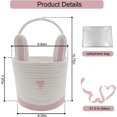 thumbnail image 3 of 2 Pack Large Woven Easter Baskets for Kids - Boy & Girl Options, Empty Basket with Gift Bags and Ribbons Cute Easter Decorations Bunny Ears Designs (Pink+Green), 3 of 7