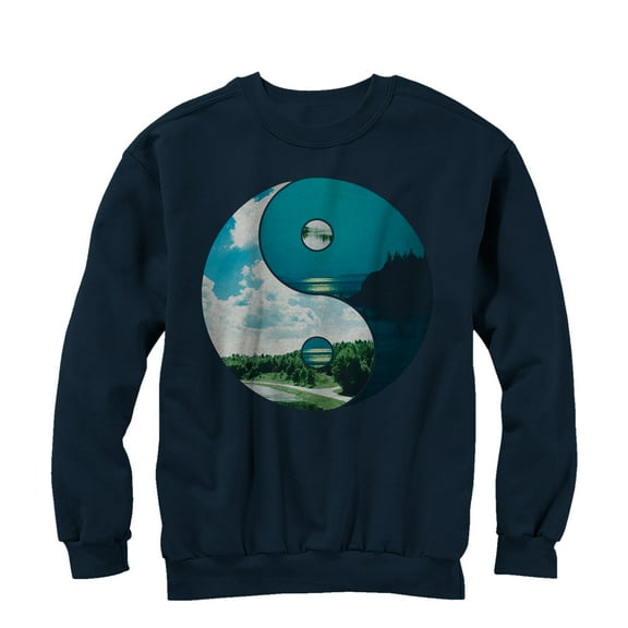 Men's Lost Gods Yin Yang Landscape Sweatshirt Navy Blue X Large