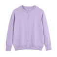 thumbnail image 4 of Gibobby Toddler Baby Girl Boy Knit Sweater Cardigan V Neck Color Block Button Up Sweaters Fall Winter Clothes,Purple,3-4 Years, 4 of 5