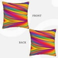 thumbnail image 3 of Kll Lines Multicolored Rainbow Decorative Throw Pillow Covers Velvet Soft For Couch Sofa Bedroom Living Room Outdoor -20"X20", 3 of 8
