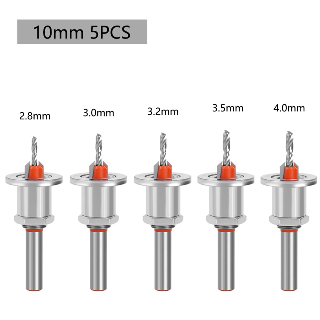5Pcs Adjustable Depth Stop Countersink Drill Bit for Wood and Board Installation