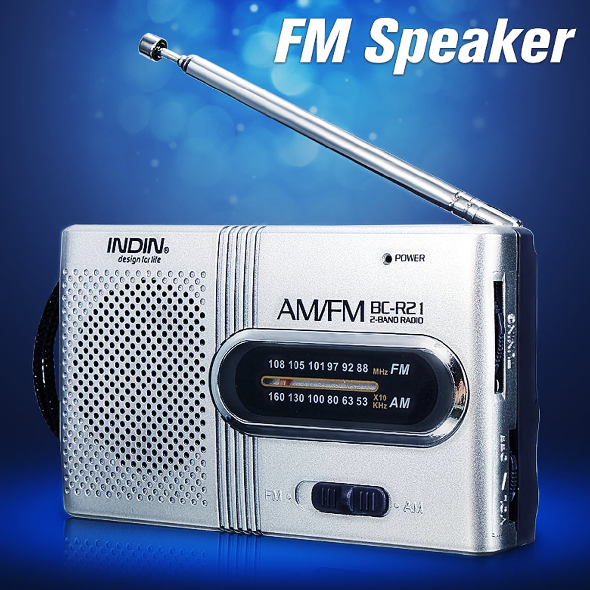 5X INDIN Mini Portable Pocket Stereo AM/FM Telescopic Antenna Radio ...