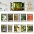 3D Fake Window Scenery Forest Woodland Wall Art Vinyl SelfAdhsive