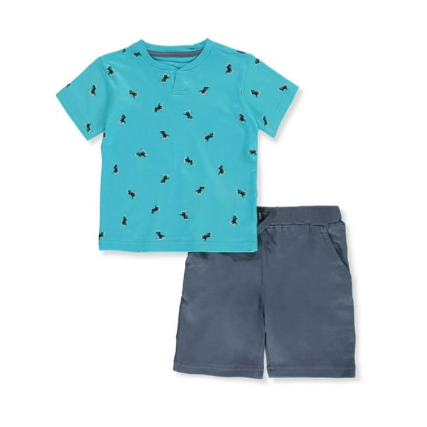 Beverly Hills Polo Club - Beverly Hills Polo Club Baby Boys' Dinosaur 2-Piece Shorts Set Outfit