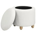 thumbnail image 4 of Pemberly Row Modern Fabric Upholstered Round Storage Ottoman Ivory, 4 of 7