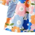 thumbnail image 5 of Esaierr Toddler Baby Girl Print Long Sleeve Dress Kid Floral Pattern Round Neck Striped Pocket Dress, 5 of 5