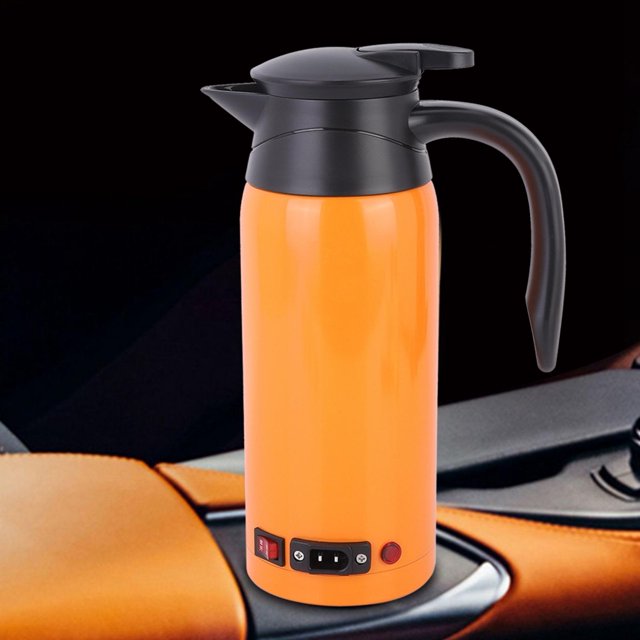 Electric Tea Kettle, Car Electric Kettle, 12V/24V Travel Making Coffee Cooking Noodles Tea For Boiling Water Orange