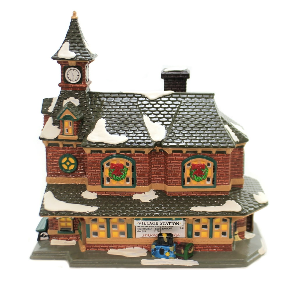 Department 56 House VILLAGE STATION Ceramic Retired Snow Village Train