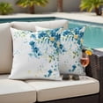thumbnail image 2 of Outdoor Pillow Cover Blue Green Yellow Flowers Set of 2 Waterproof Throw Pillowcases Watercolor Spring Decorative Patio Furniture Pillows for Couch Garden Indoor & Outdoor Use, 2 of 9
